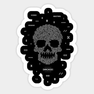 Hacked Skull Sticker